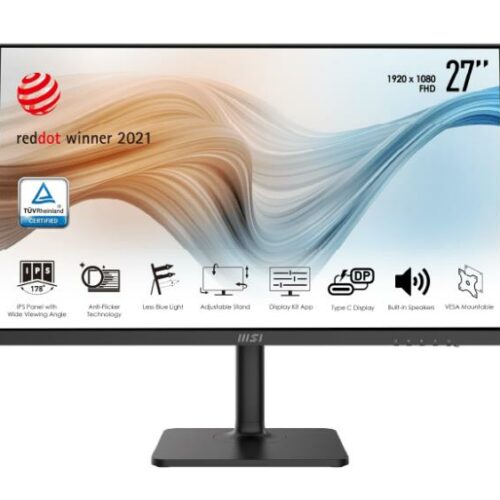 LCD Monitor|MSI|MODERN MD271P|27″|Business|Panel IPS|1920×1080|16:9|75Hz|Matte|5 ms|Speakers|Swivel|Pivot|Height adjustable|Tilt|MODERNMD271P
